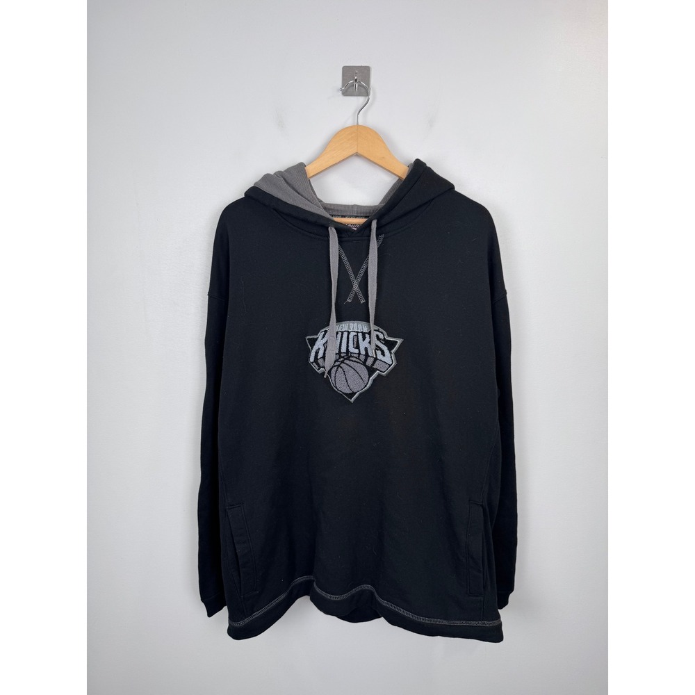 NBA Exclusive Collection New York Knicks Hoodie Mens Black Grey Logo Size L/XL